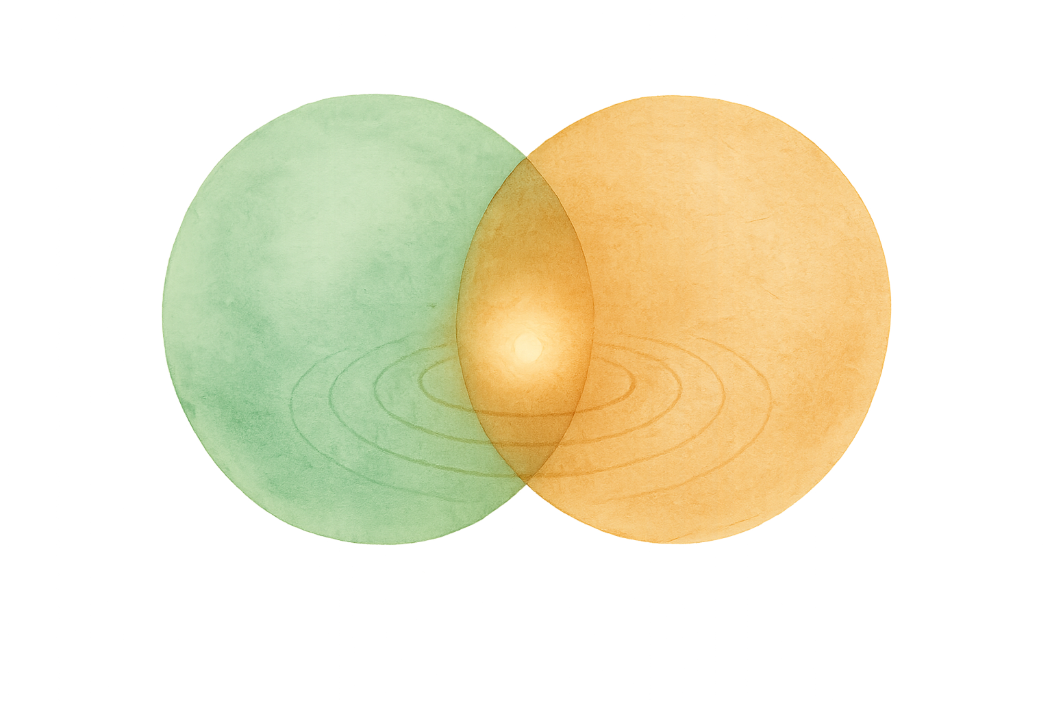 Abstrakte Illustration eines ruhigen Sees mit Spiegelung, die innere Klarheit symbolisiert