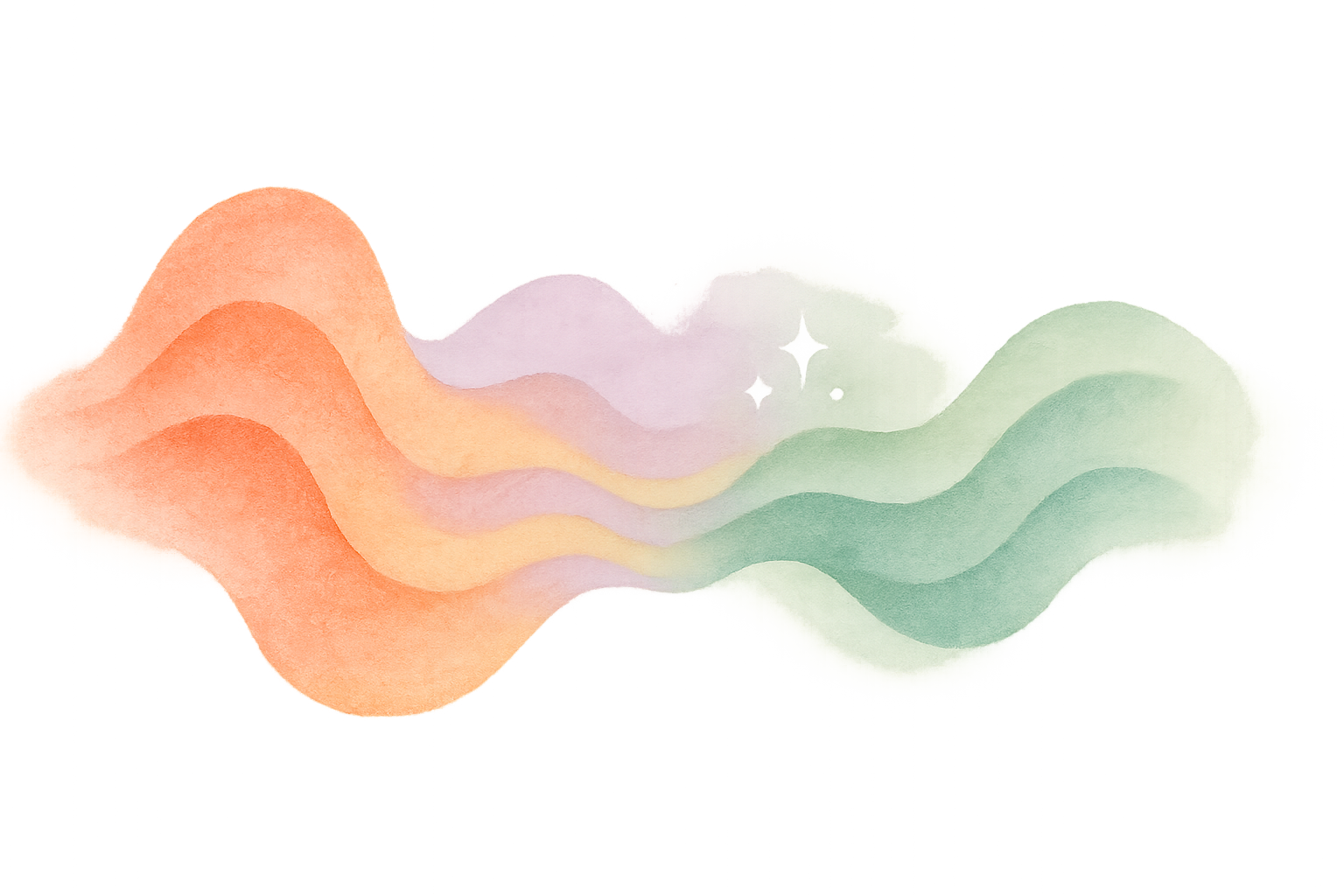 Abstrakte Illustration von Wellen in warmen und kühlen Farben, die emotionale Balance symbolisieren