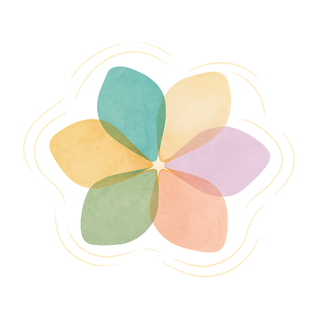 Abstrakte Illustration eines Kompasses mit fließenden Richtungslinien